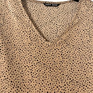 Size small Tan and Black Polkadot Shirt